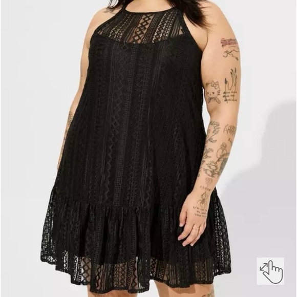 NWT Torrid Mini‎ Geo Lace Cami Trapeze Dress - Picture 2 of 10